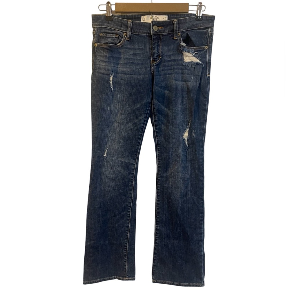 Abercrombie & Fitch Straight Leg Distressed Jeans